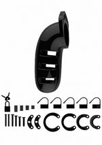 Centură de castitate reglabilă ManCage 06 neagră 14 cm