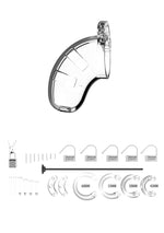 Centură de castitate transparentă ManCage Model 15 cu dilatator uretral de 20 cm