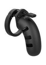 Centură de castitate ManCage Model 21 din silicon, neagră, 11 cm