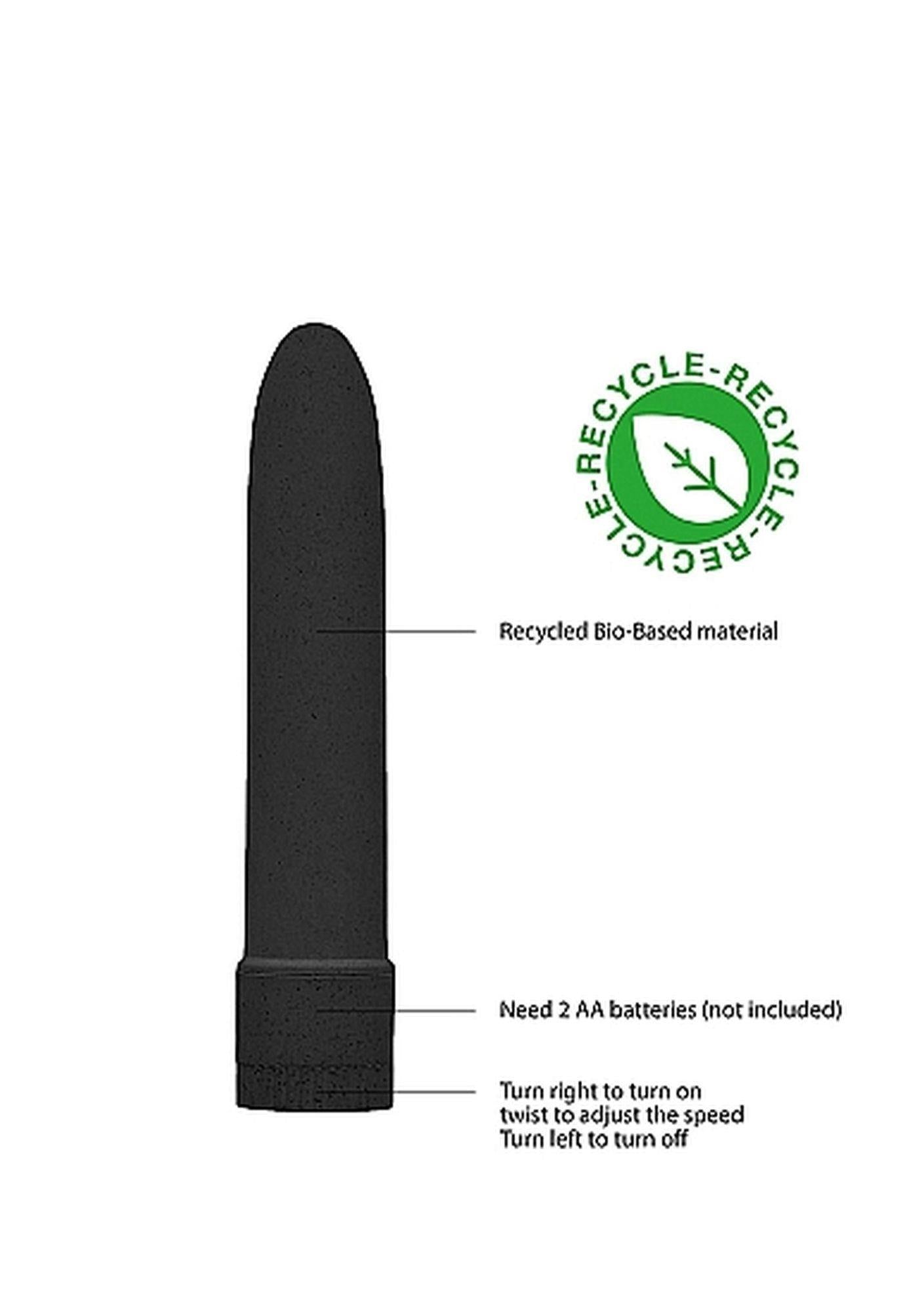 Vibrator biodegradabil Natural Pleasure negru 14 cm