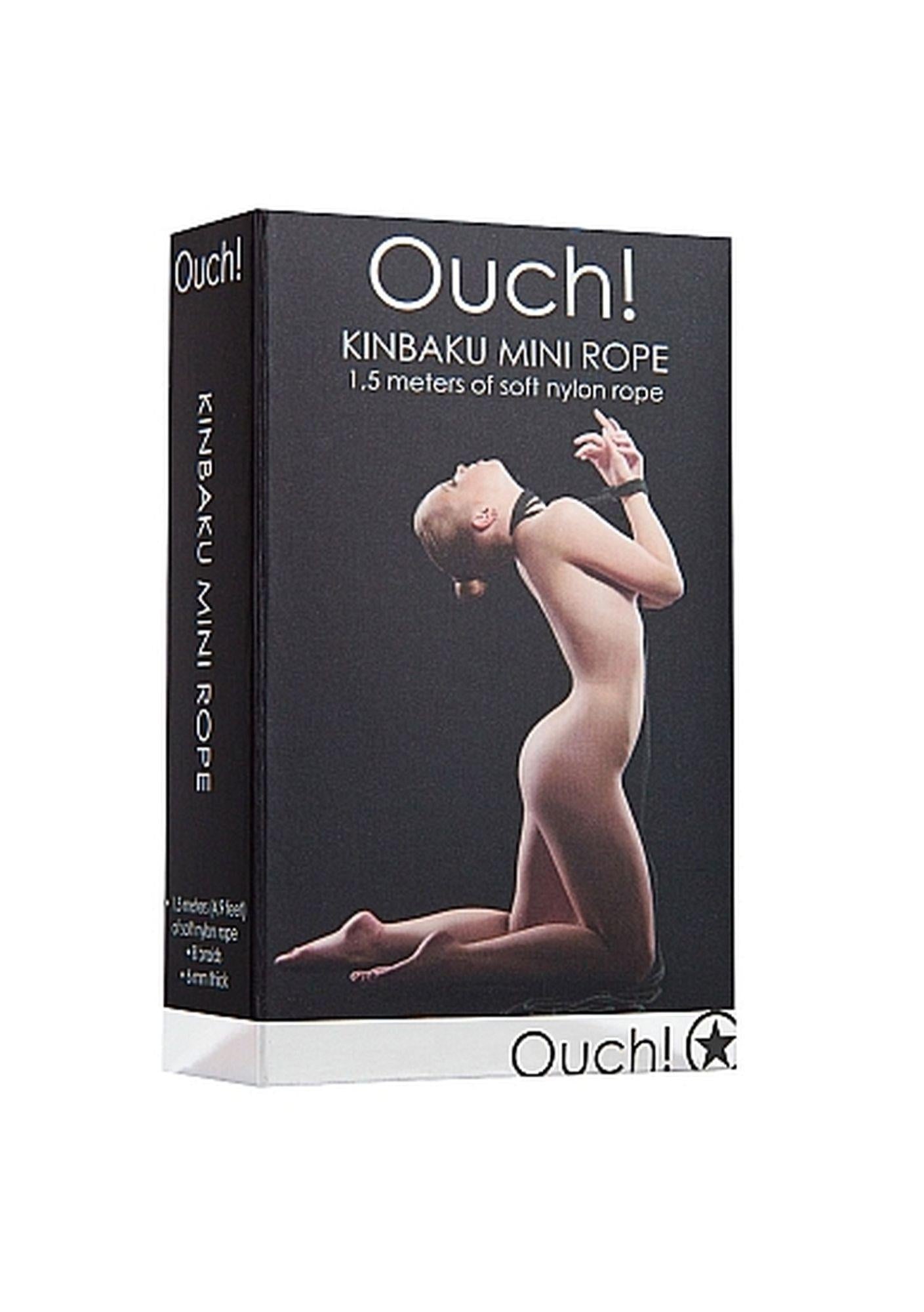 Frânghie Kinbaku Ouch! Mini, 1,5 m, nailon negru, 6 mm