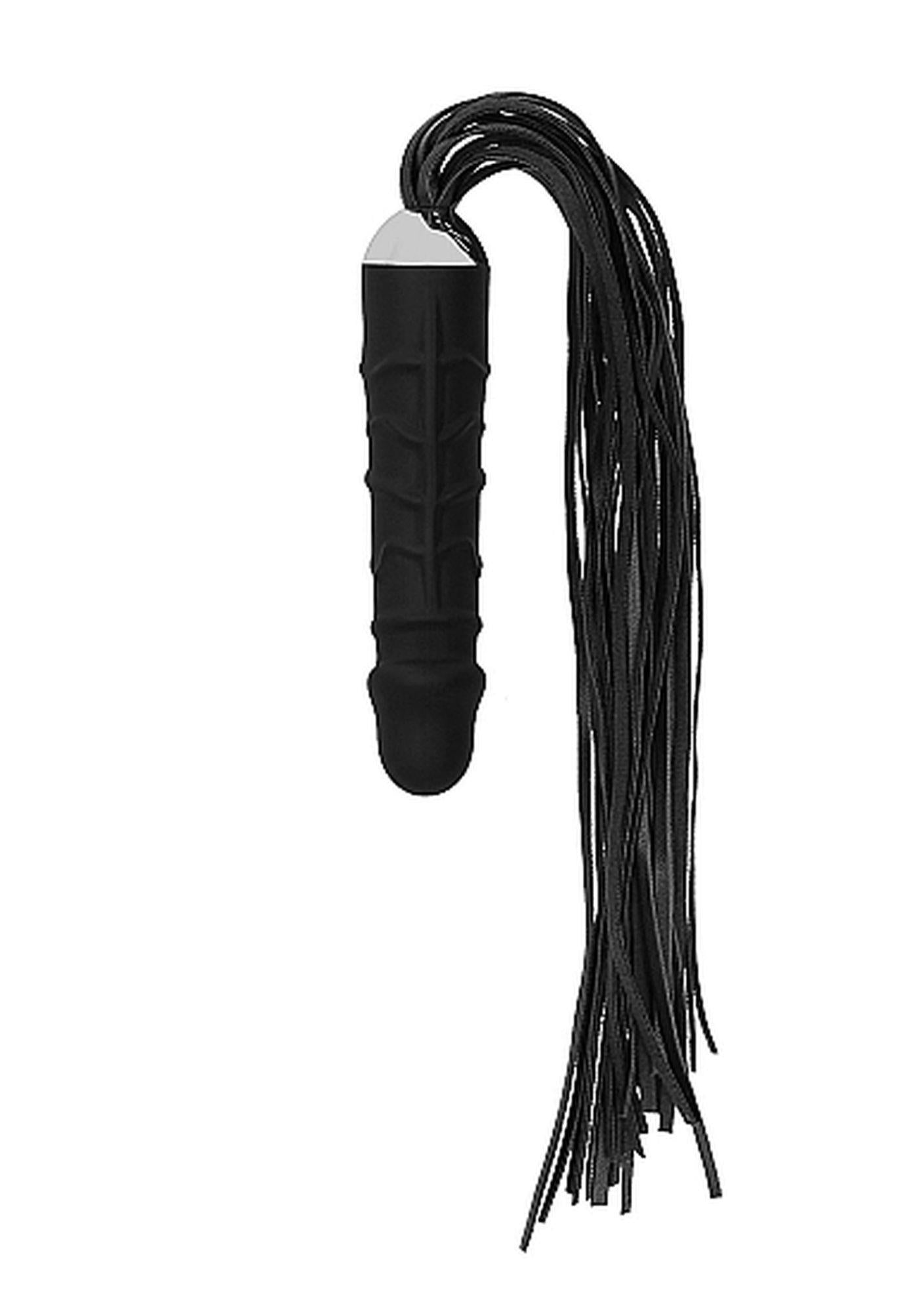 Dildo tip bici din piele și silicon, negru, 30 cm