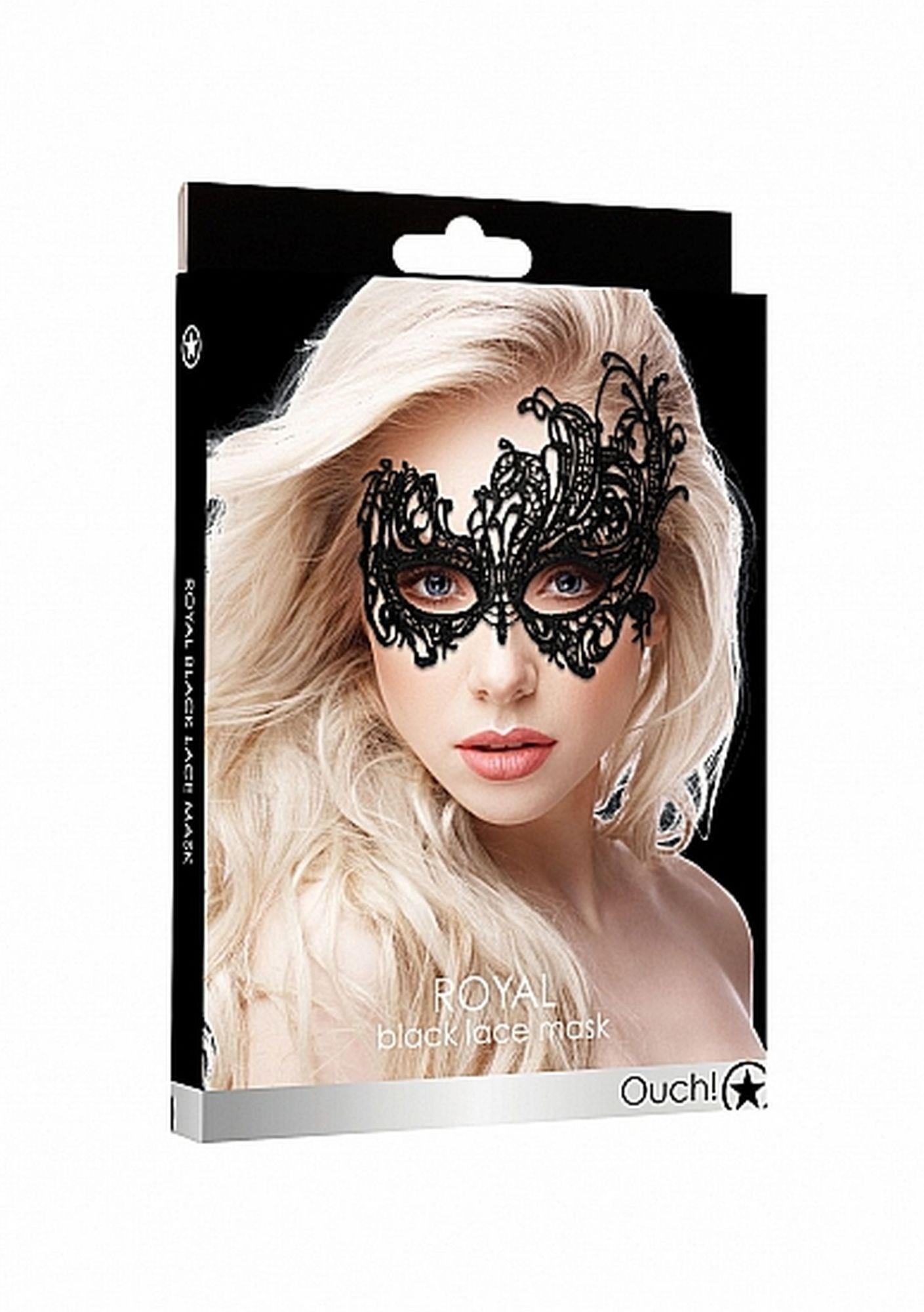Mască Ouch Royal Black Lace