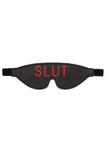 Mască de ochi Ouch SLUT din piele, neagră