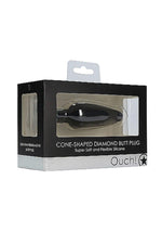 Dop anal conic din silicon cu diamant Ouch negru