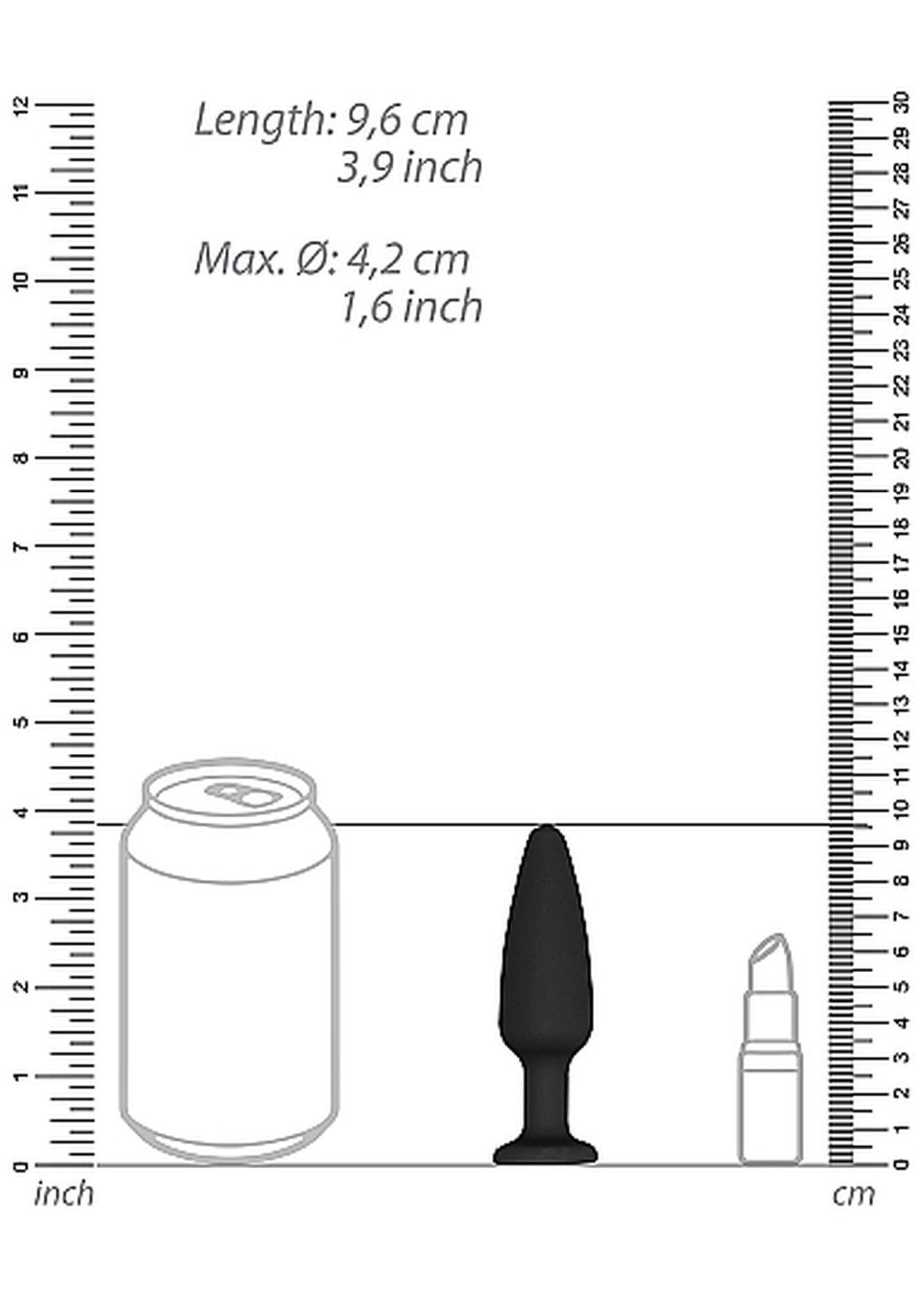 Dop anal conic din silicon cu diamant Ouch negru