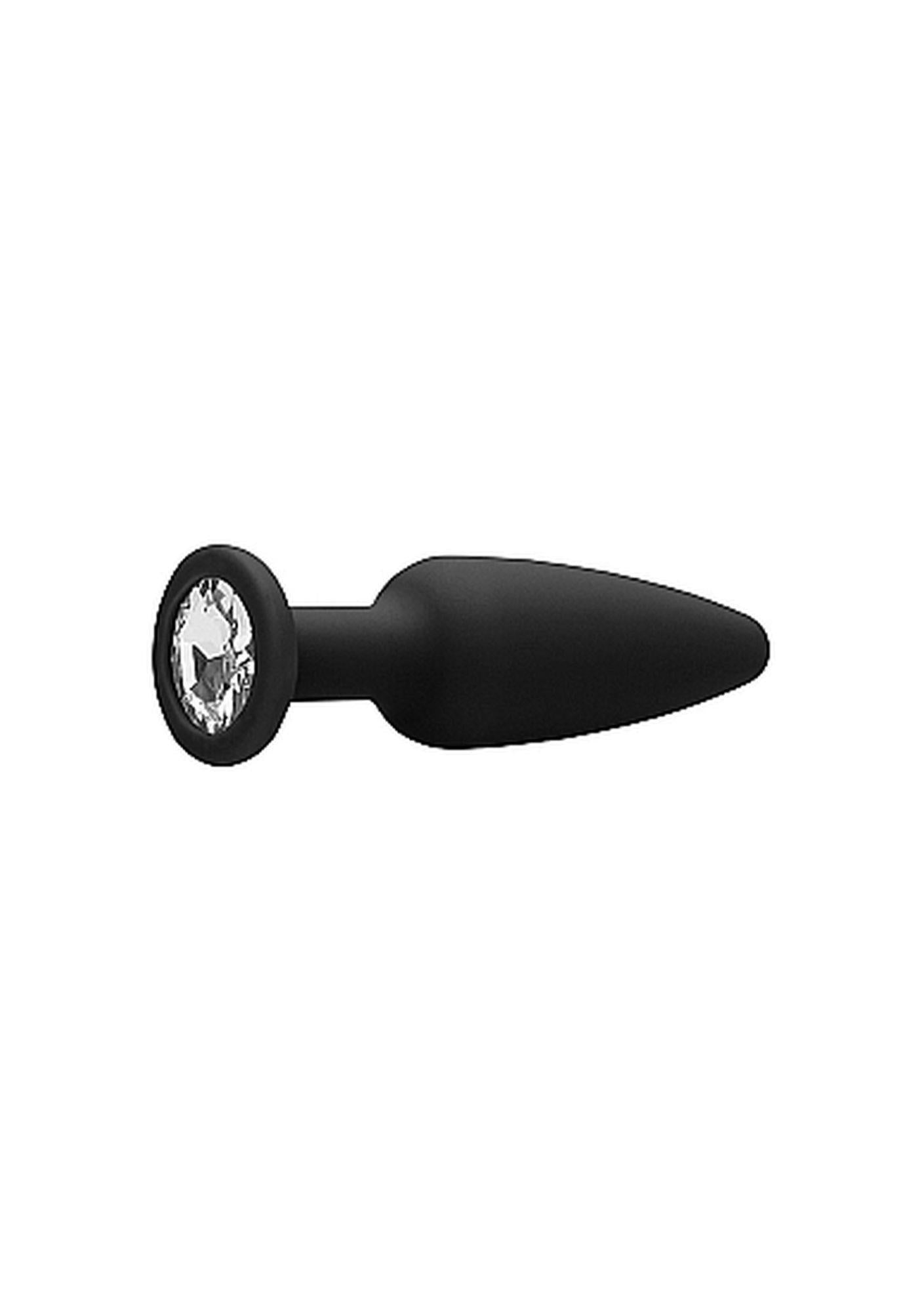 Dop anal conic din silicon cu diamant Ouch negru