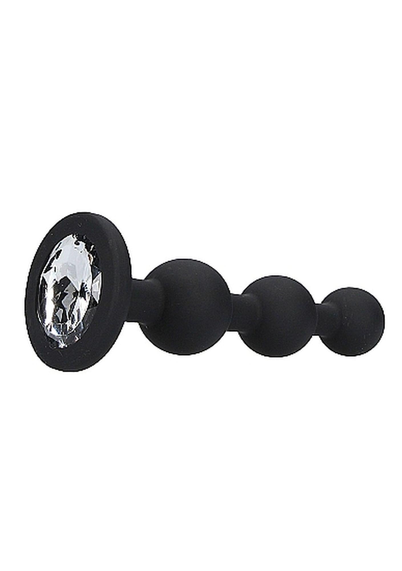 Dop anal cu bilă din silicon, negru, Ouch!