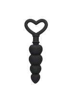 Lanț anal cu mărgele din silicon, negru, 9 cm