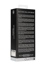 Lanț anal cu mărgele din silicon, negru, 9 cm