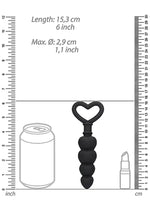 Lanț anal cu mărgele din silicon, negru, 9 cm