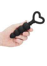 Lanț anal cu mărgele din silicon, negru, 9 cm