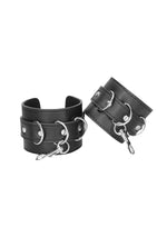 Tie de piele cu cătușe pentru mâini și glezne, Ouch, negru