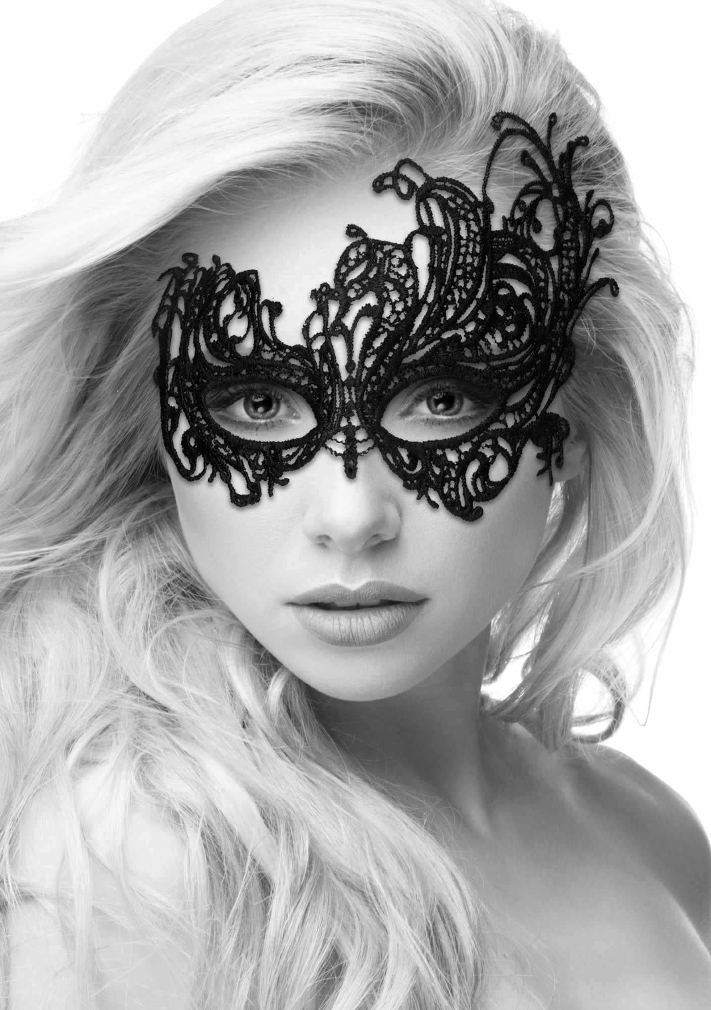 Mască de ochi Ouch Royal Lace, neagră