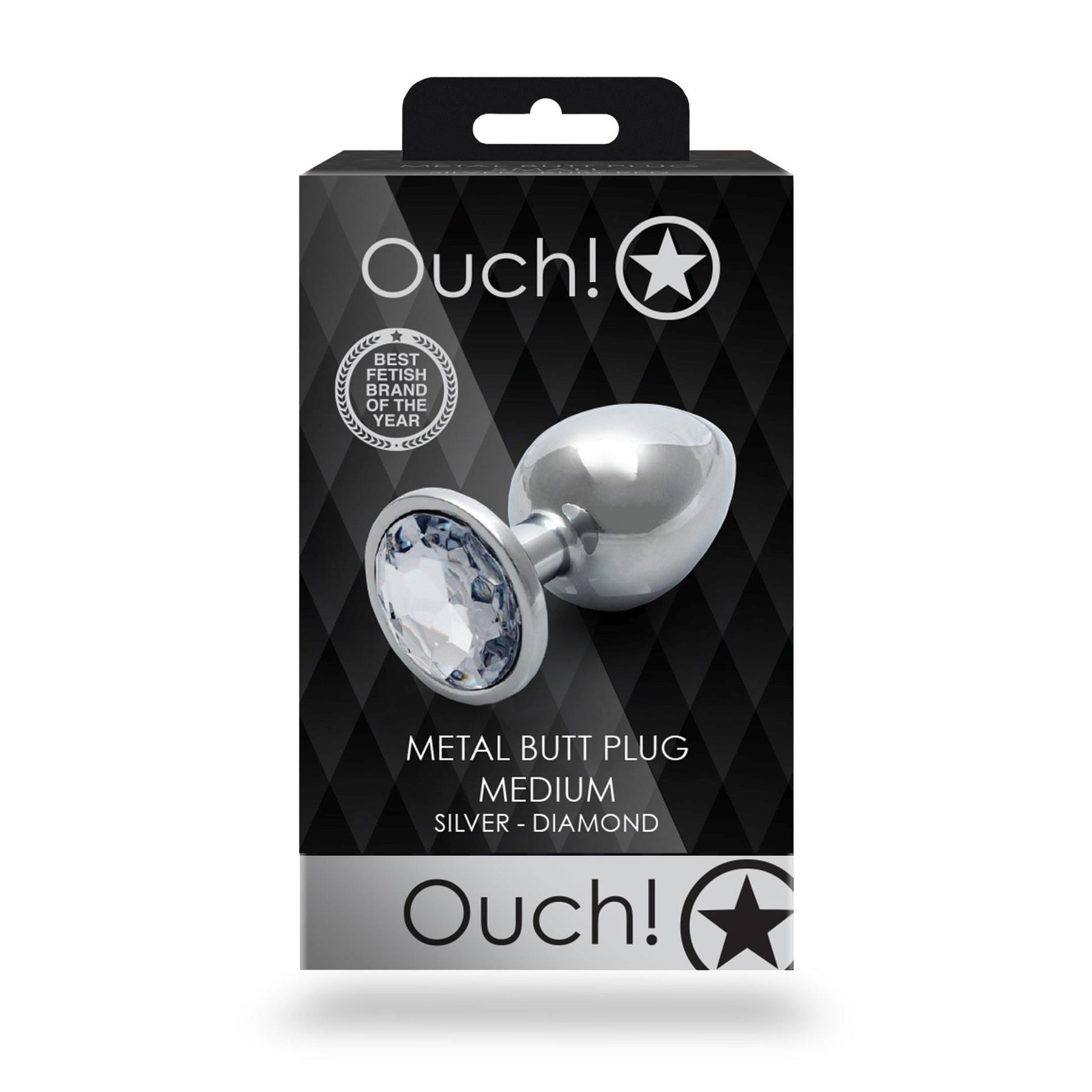 Dop anal mediu din aluminiu cu bijuterie Ouch! 7 cm
