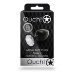 Dop anal cu bijuterie rotundă Ouch mic din aluminiu 6 cm