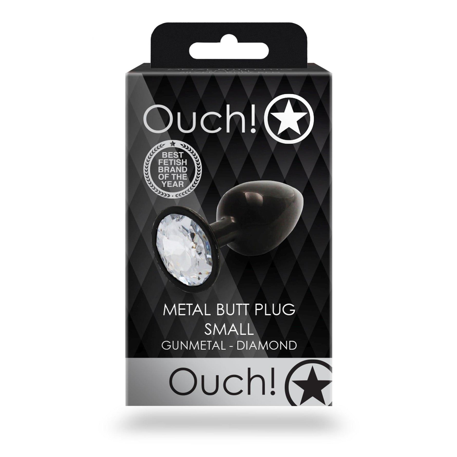 Dop anal cu bijuterie rotundă Ouch mic din aluminiu 6 cm