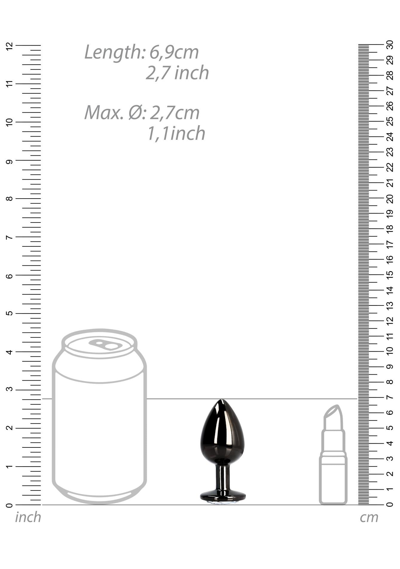 Dop anal cu bijuterie rotundă Ouch mic din aluminiu 6 cm