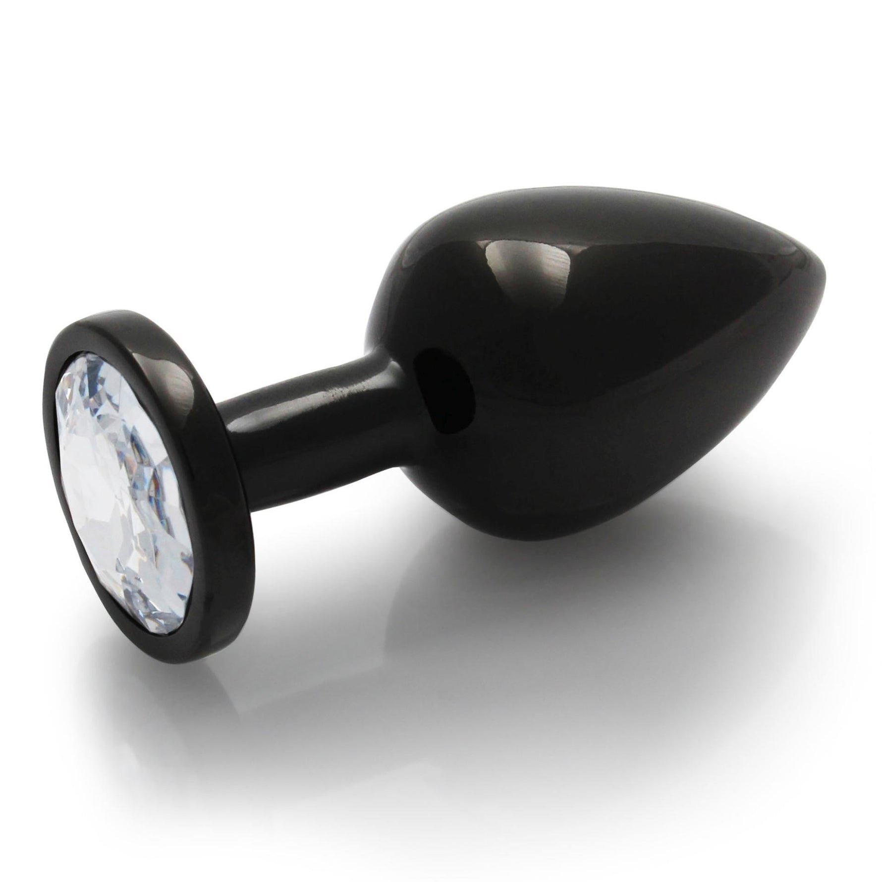 Plug anal rotund cu bijuterie, mediu, 7 cm