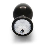 Plug anal rotund cu bijuterie, mediu, 7 cm