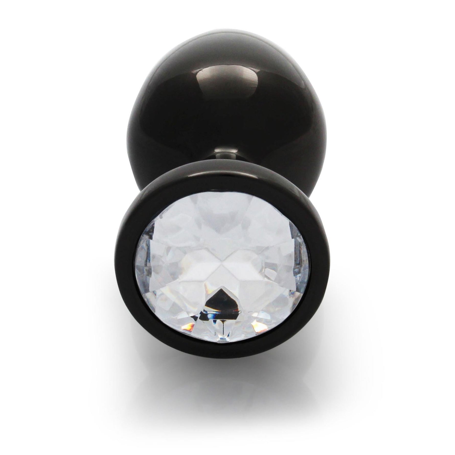 Plug anal rotund cu bijuterie, mediu, 7 cm
