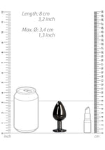 Plug anal rotund cu bijuterie, mediu, 7 cm