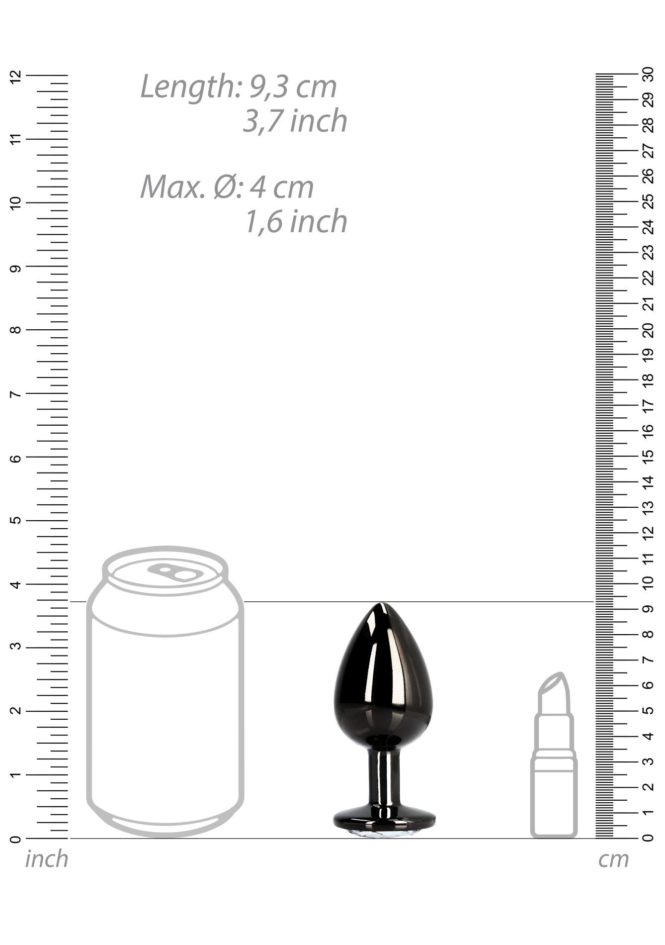 Plug anal mare cu bijuterie rotundă Au! 8 cm