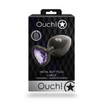 Dop anal mare din aluminiu, Heart Gem, Au!, 8 cm