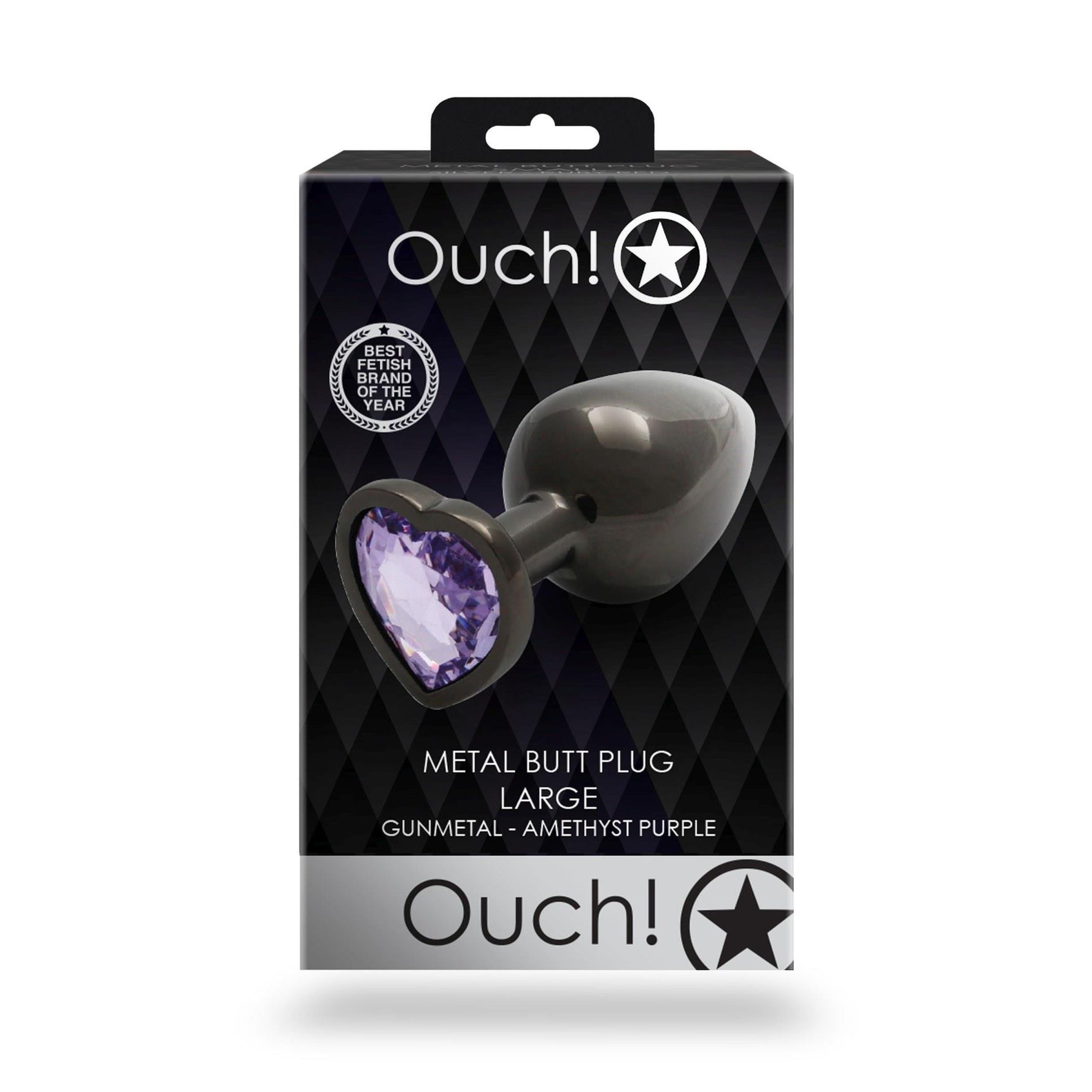 Dop anal mare din aluminiu, Heart Gem, Au!, 8 cm