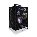 Dop anal mare din aluminiu, Heart Gem, Au!, 8 cm