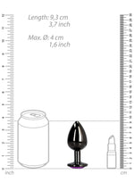 Dop anal mare din aluminiu, Heart Gem, Au!, 8 cm