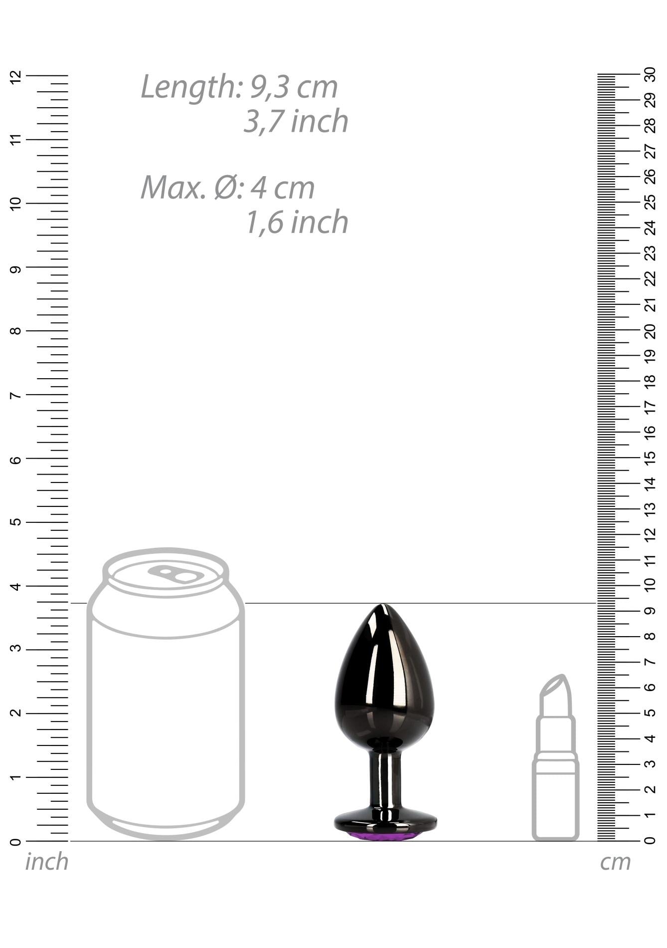 Dop anal mare din aluminiu, Heart Gem, Au!, 8 cm