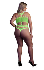 Body Ouch verde neon cu decolteu grecesc XL XXXXL