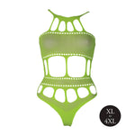 Body Ouch verde neon cu decolteu grecesc XL XXXXL