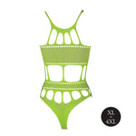 Body Ouch verde neon cu decolteu grecesc XL XXXXL