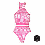 Set lenjerie intimă cu guler înalt și UV neon, XS XL