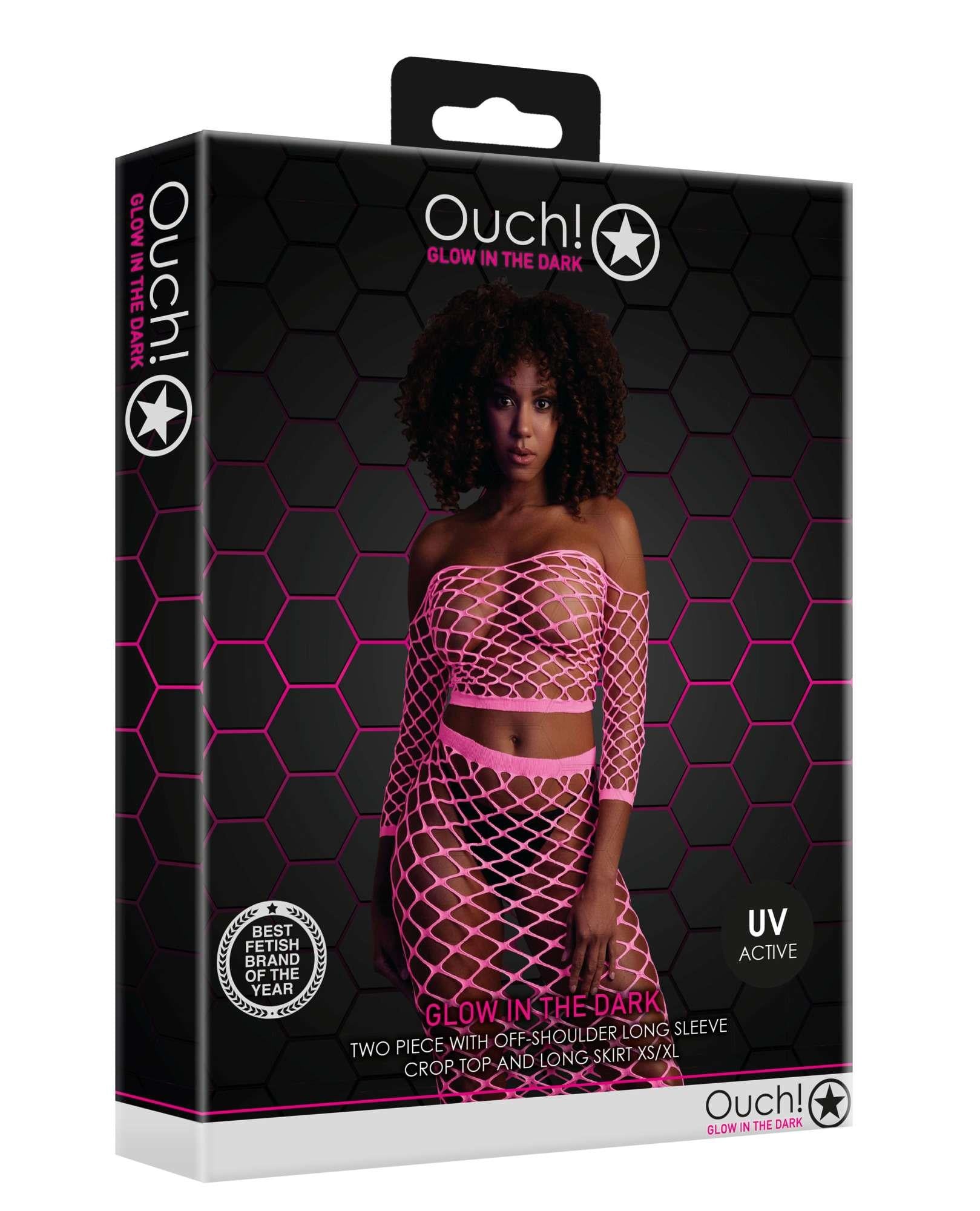 Set lenjerie intimă neon roz UV XS/XL