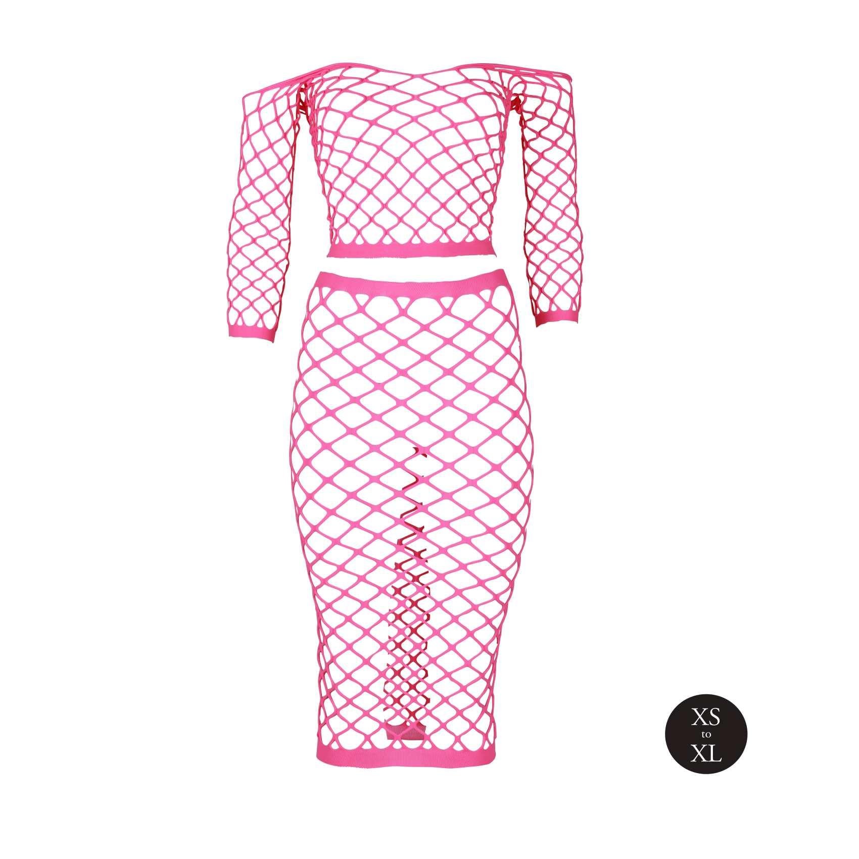 Set lenjerie intimă neon roz UV XS/XL