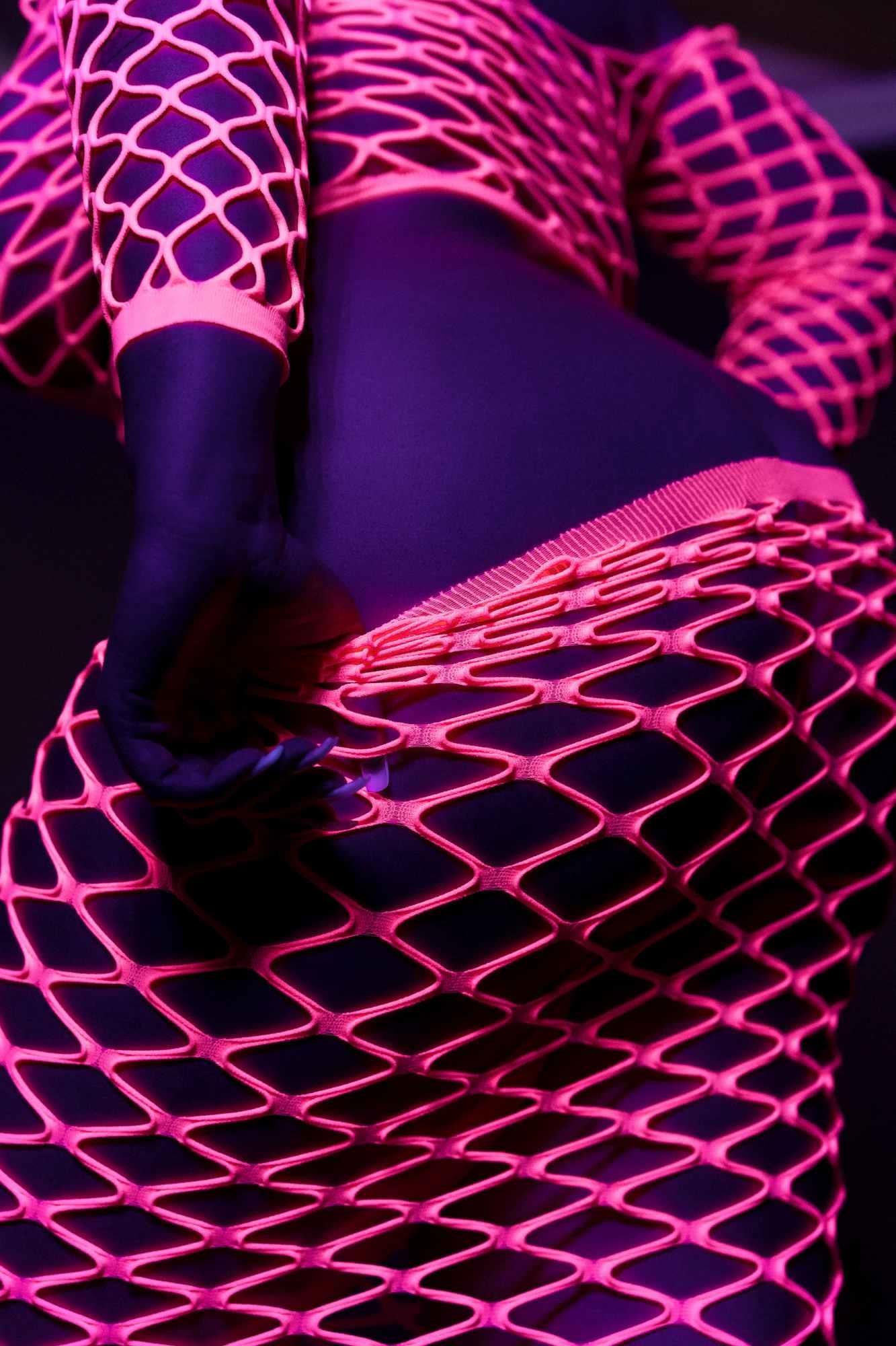 Set lenjerie intimă neon roz UV XS/XL