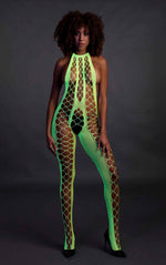 Au! Ciorapi de corp UV verde neon XS/XL