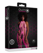 Body Ouch neon cu guler înalt roz XS XL