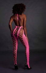 Body Ouch neon cu guler înalt roz XS XL