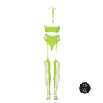 Au! Set top scurt și ciorapi verde neon XS/XL