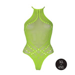 Body Ouch verde neon cu imprimeu halter XL XXXXL
