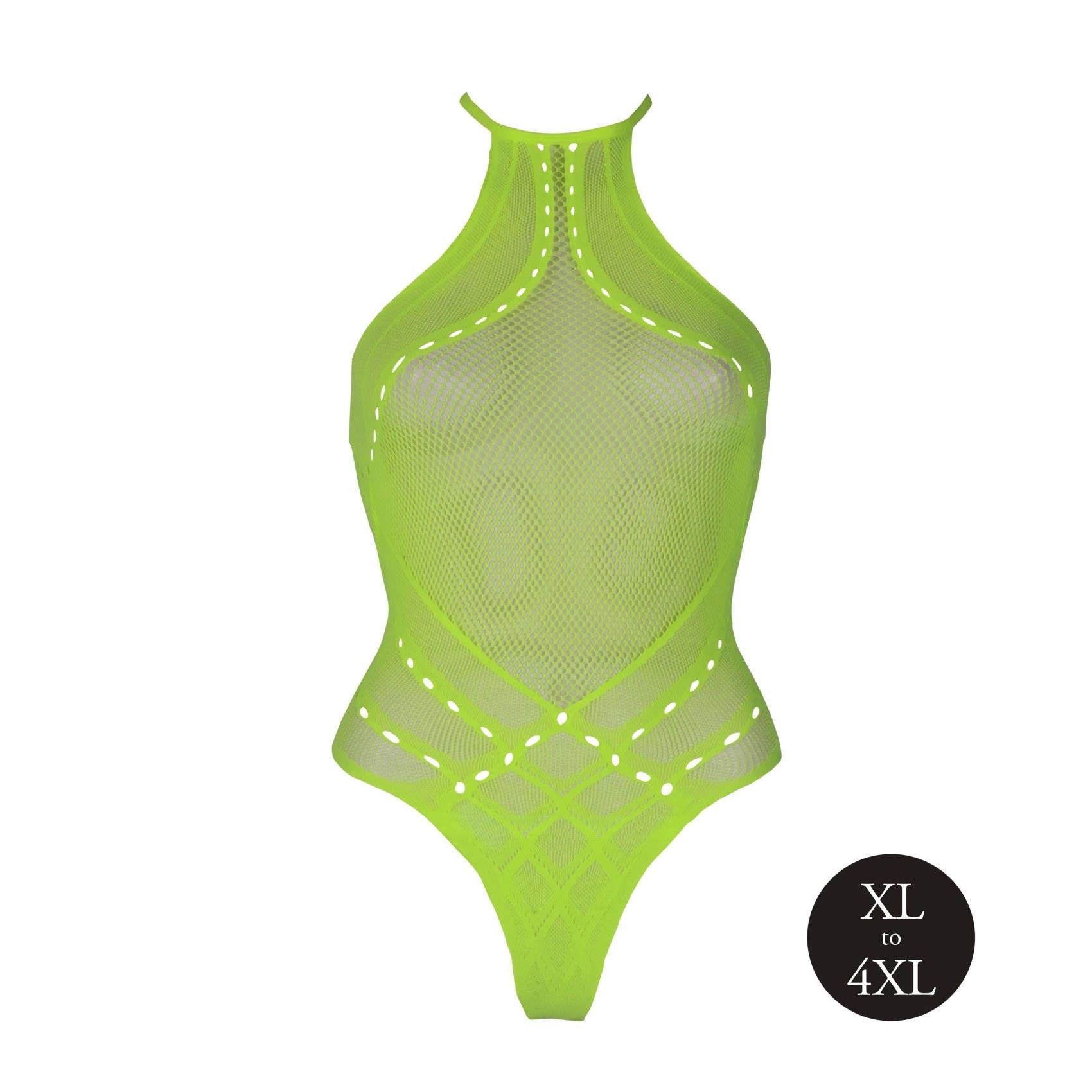 Body Ouch verde neon cu imprimeu halter XL XXXXL