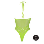 Body Ouch verde neon cu imprimeu halter XL XXXXL