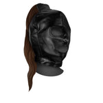 Mască BDSM cu coadă de cal maro 55 cm Au! Neagră