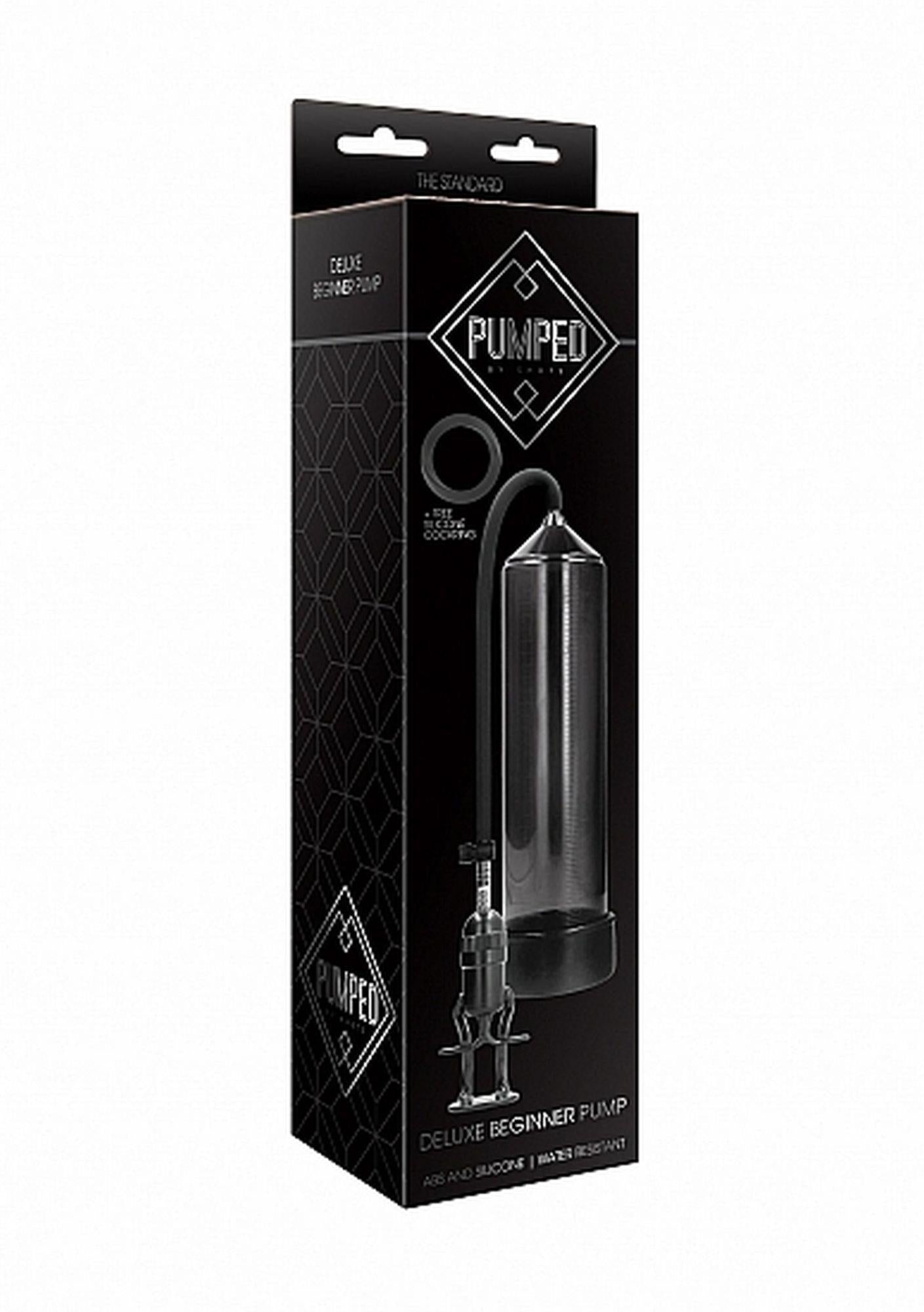 Pompă de penis Pumped Deluxe pentru începători, neagră, 23 cm