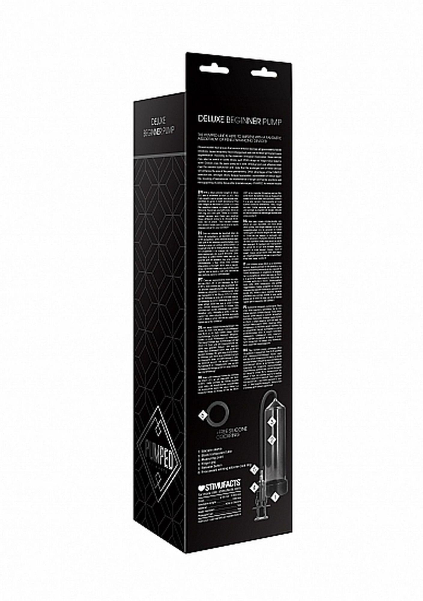 Pompă de penis Pumped Deluxe pentru începători, neagră, 23 cm