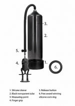 Pompă de penis Pumped Deluxe pentru începători, neagră, 23 cm